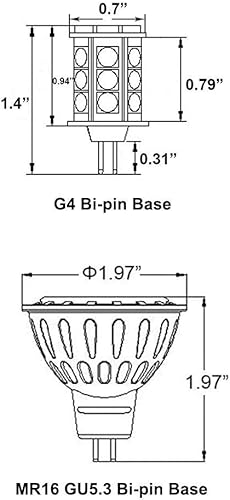 Miniatura 6 de Bombillas LED T3 G4 6 unids y MR16 Bombillas LED 6 unids para iluminación de paisaje al aire libre de bajo voltaje de 12 V