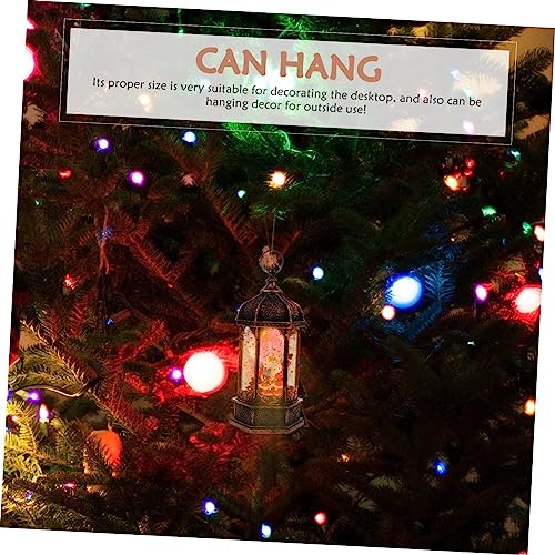 Lámpara hexagonal de Navidad tipo linterna de plástico con luces LED decorativas 8