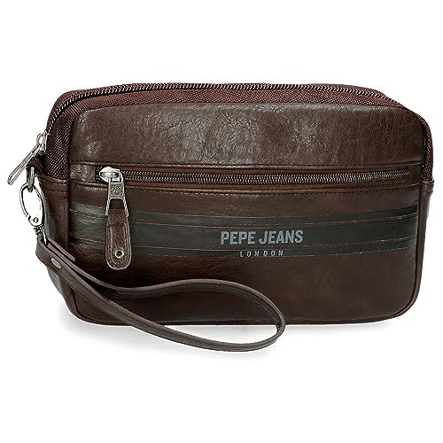 Pepe Jeans Horley Bolso de Mano Marrón 24,5x15x6 cms Poliéster