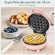 SNAILAR Mini Waffeleisen Belgische Waffel Maschine Kleines Waffeleisen Klassische, für Kindergeburtstage, Familienfeiern, Ostern oder Weihnachten, Niedlich kompaktes Design, 550 Watt, Rosa