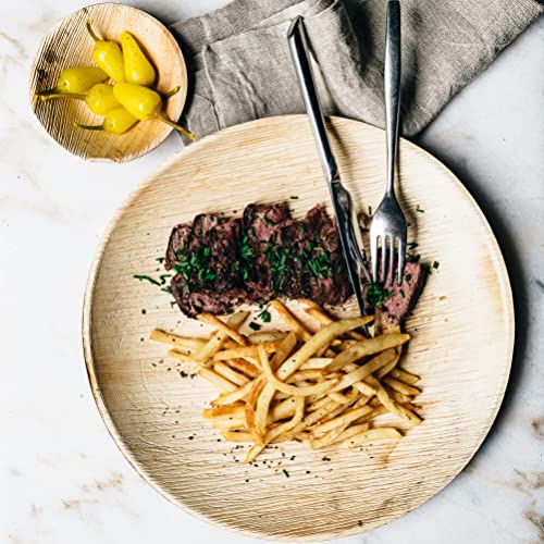 Brheez Palm Leaf Plates 25 Ct (12 Inch) - Eco Friendly, Compostable & Biodegradable - Elegant Bamboo Look Disposable Party Plates Are Heavy Duty And More Environmentally Friendly Than Paper Plates #TOP4