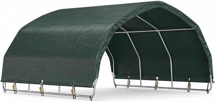 YOLENY 10 x 10 FT Corral Shelter for Horses and Livestock, Green