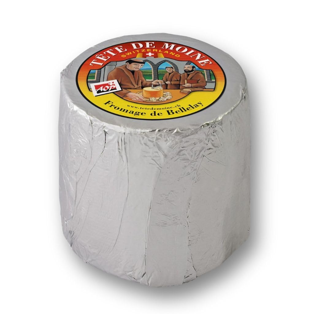Fromage Tête de Moine AOP Suisse au lait d'Alpages 900g (1 pièce) - Fromagerie du Château - Pâte jaune très fine qui fond délicieusement en bouche