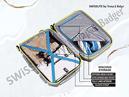 Image of Tramp & Badger Swisslite 24-Inch Hard Sided Printed Polycarbonate Check-in Luggage Trolley Bag (Color - Grey)