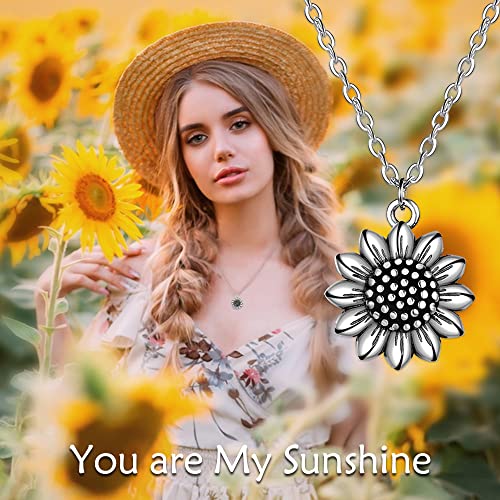 POPLYKE Sunflower Necklace for Women 925 Sterling Silver Sunflower Jewelry for Women You are My Sunshine Gifts2