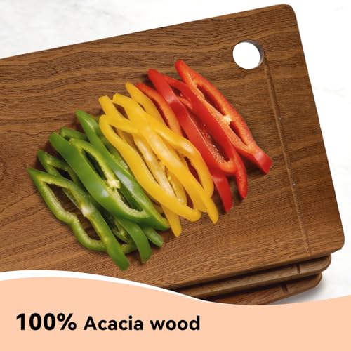 Tabla de cortar de madera maciza Sapele SANYCASA para cocina, tabla de picar resistente con ranura para jugos, tabla para charcutería hecha a mano, regalo ideal para cocineros en casa miniatura 5