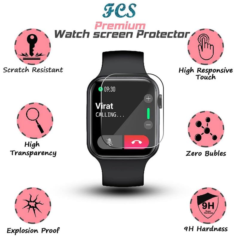 Image of FCS Smart Watch Screen Guard Membrane For Noise Junior Explorer 2 | Pack of 3 | Ultrathin 0.125mm Flexible Screen Protector TPU Membrane | Edge To Edge Coverage | Pack Of 3