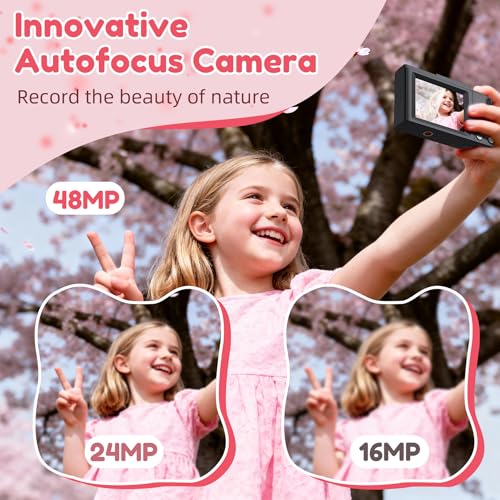 Image of Digital Camera, FHD 4K Digital Point and Shoot Camera with 16X Zoom Anti Shake, 48MP Compact Small Camera with 32GB Card for Boys Girls Kids
