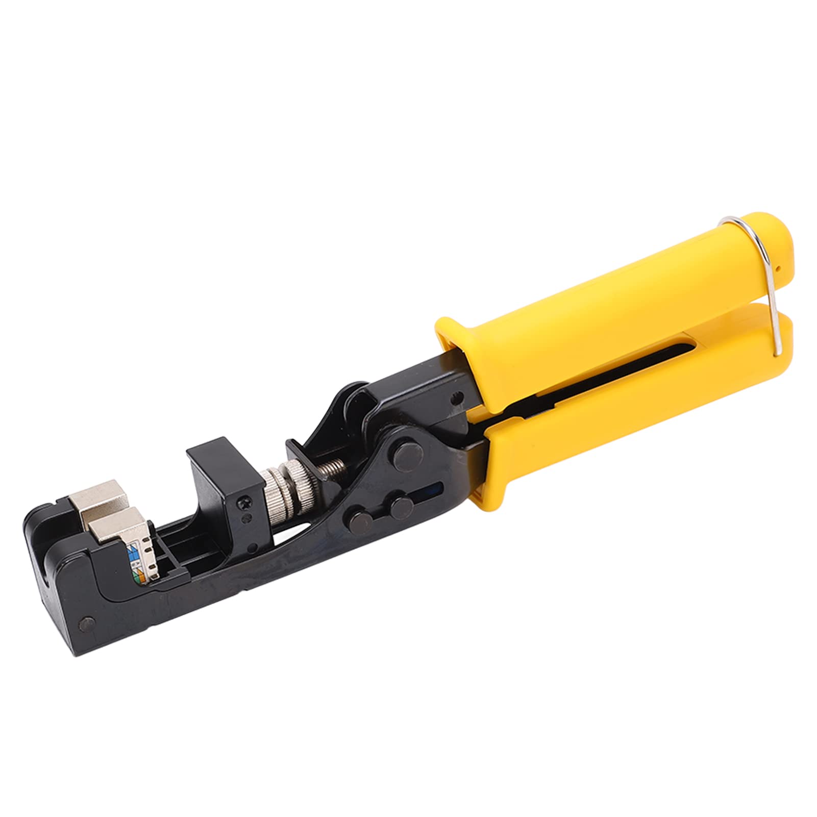 Ejoyous Pince à Sertir à Cliquet, Pince à Sertir en Acier avec Poignée en PP Résistant à la Chaleur et Lame en Acier Inoxydable, Outil d'électrophorèse laminé à Froid Réglable pour Prises Cat6 RJ45