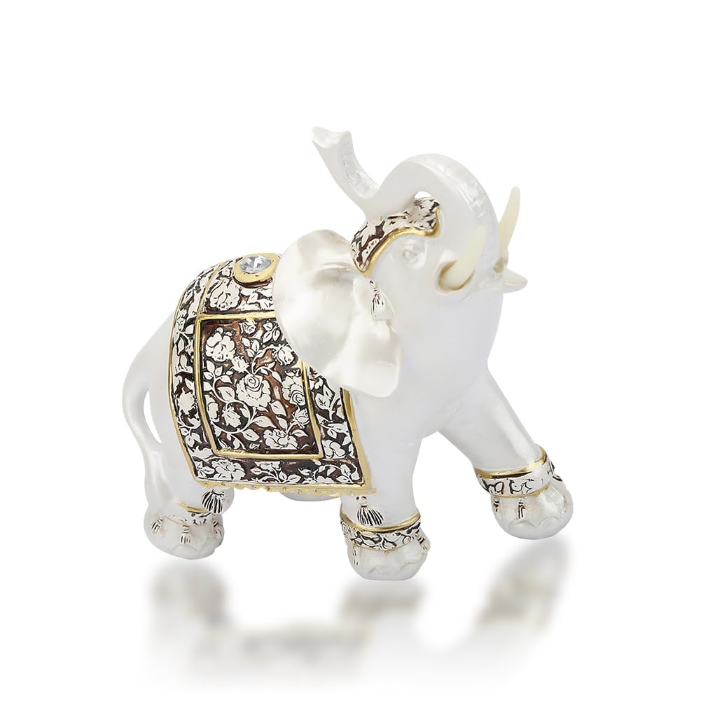 Statue Éléphant Chanceux Feng Shui Doré – Figurine Porte-Bonheur Résine, Symbole Richesse Et Protection Maison/Bureau/Voiture