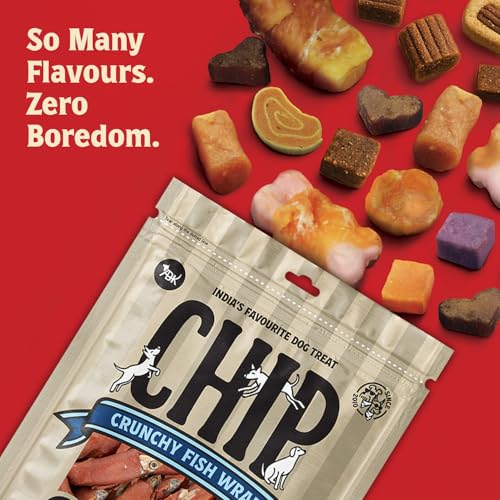 Image of Chip Chops Dog Treat, 70g, Tasty & Nutritious Dog Snack (Crunchy Fish, Pack of 1)
