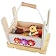 LENA INGROSSO Montessori Werkbank aus Holz – Lernspiel für Kinder mit bunten Werkzeugen und Zahnrädern