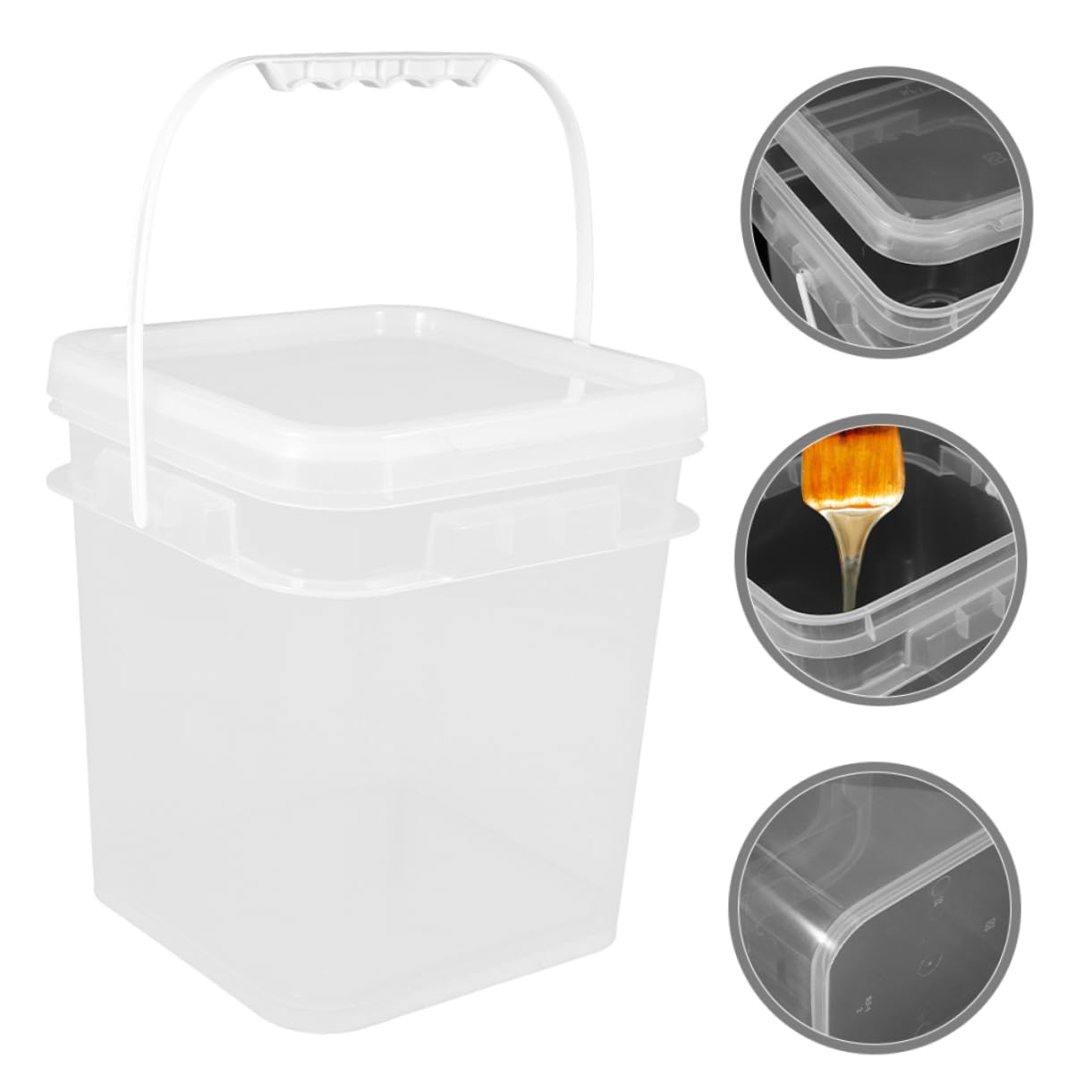 ABOOFAN 4 Piezas Bote de Pintura Balde de plástico para Pintar. Barril de plástico para Pintar. Cubo químico con Tapa Cubo de Pintura balde pequeño con asa contenedores de Pintura AbS