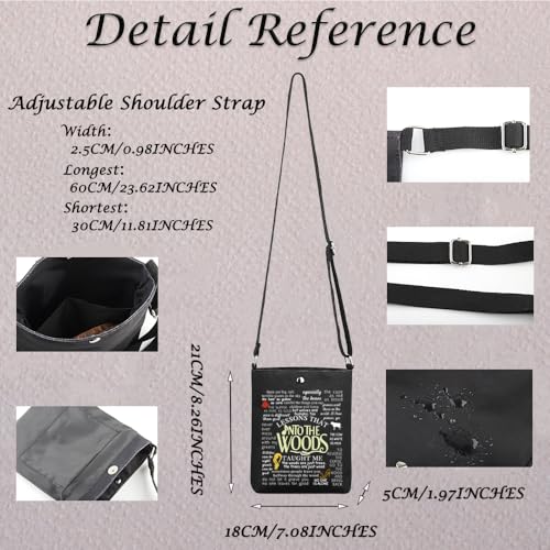 MNIGIU Into Woods Musical Encouragement Quote Crossbody Bag Into Woods Merch For Into W-oods Musical Fans2