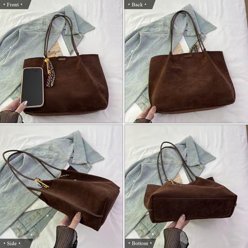 Bolso Tote de gamuza para mujer con cierre miniatura 6
