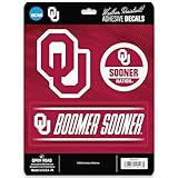 University of Oklahoma Team Spirit Adhesive Vinyl Decals - Fun Set of Oklahoma Stickers for Car, Window or Laptop