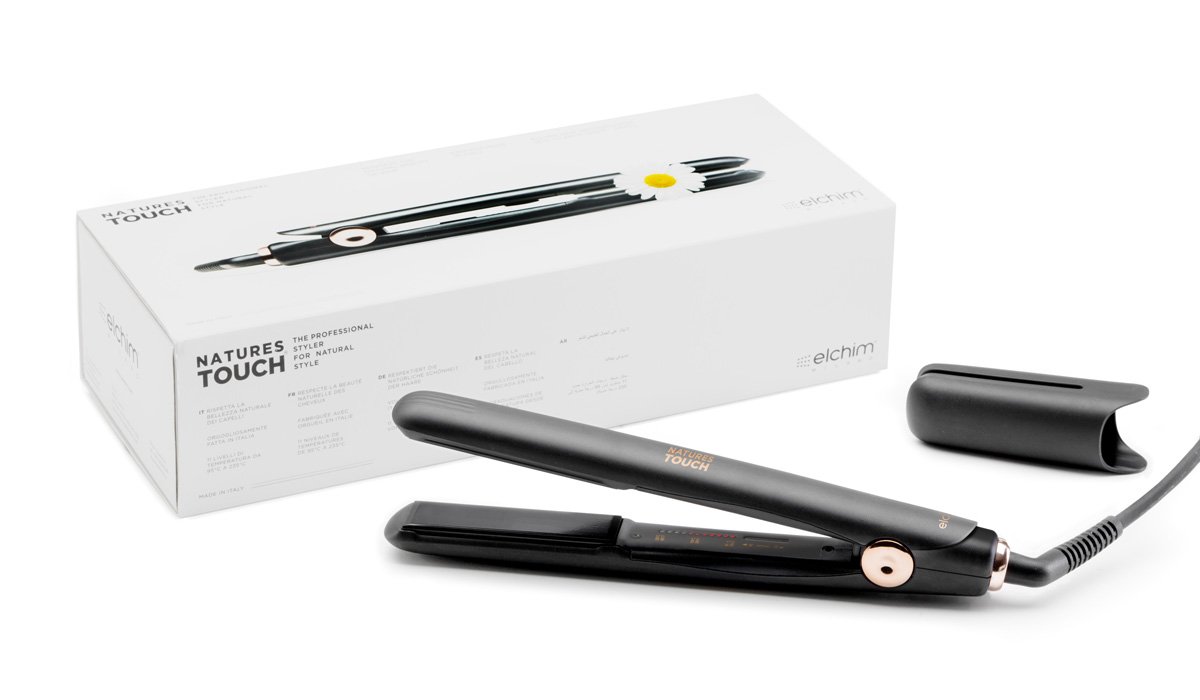Piastra per Capelli Elchim Natures Touch - Styler Professionale Made in Italy; Piastre in Ceramica e Titanio, 11 Temperature, da 95°C a 235°C; Riscaldamento Veloce, 110-240V