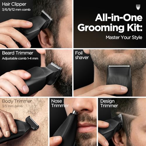 Yineel HC600 Beard Trimmer for Men All in One Cordless Grooming Kit Waterproof Electric Ra - image 2