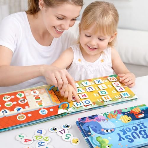 Image of Toddler Busy Book - Activity Binder for Kids 3+ Years | Montessori Learning Busy Board | Activity Book | Educational Toy | Easy to Carry Travel Book | Return Gift for Kids (Animal and Numbers)