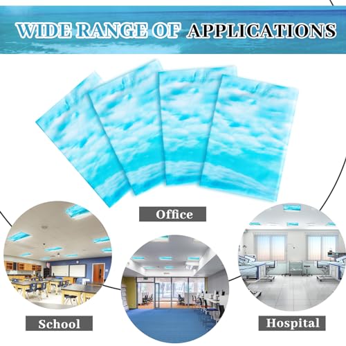 Image of VIHOSE 4 Pcs 2 x 2 Feet Fluorescent Light Covers for Ceiling Lights Classroom Magnetic Light Filters for Reducing Harsh Glare Flicker for Office Classroom Home Drop Ceiling(Wave)