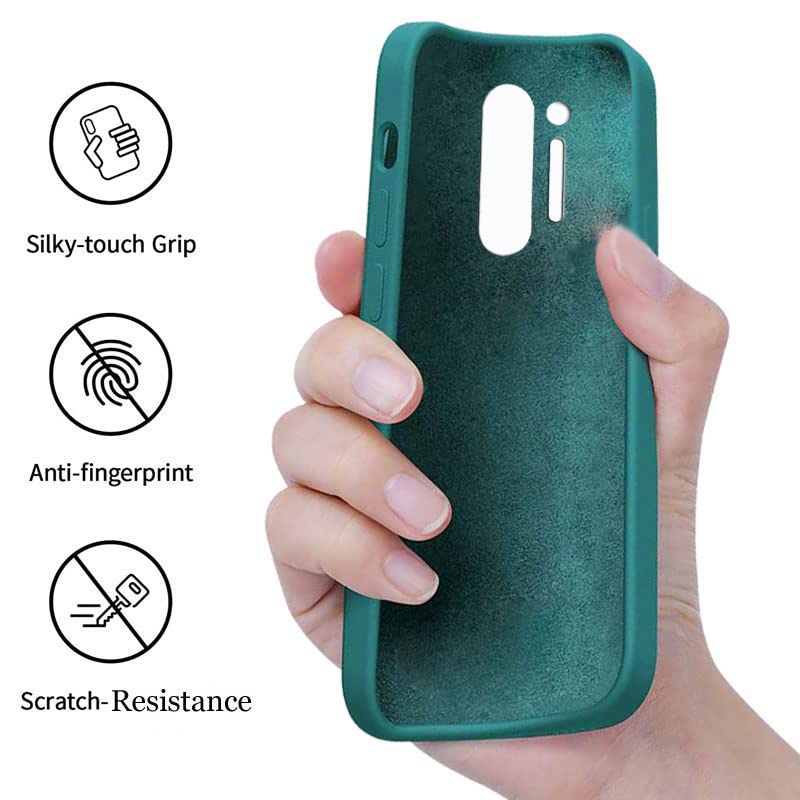 Image of A rtistque Liquid TPU Silicone Matte Shockproof Flexible with Camera Protection Soft Back Cover Case for OnePlus 8 Pro - Dark Green