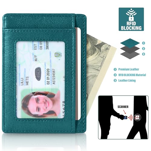Image of Travelambo Slim Wallet Front Pocket Minimalist Leather RFID Blocking Medium Size