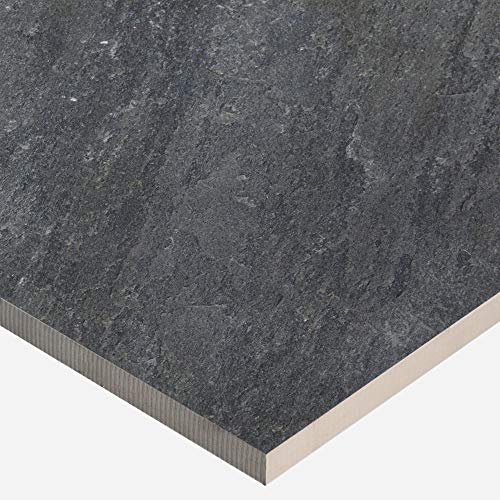 Preisvergleich Produktbild Terrassenplatte Pollux Schwarz Balkonfliesen Outdoor Frostsicher Gartenwelt 60x60cm