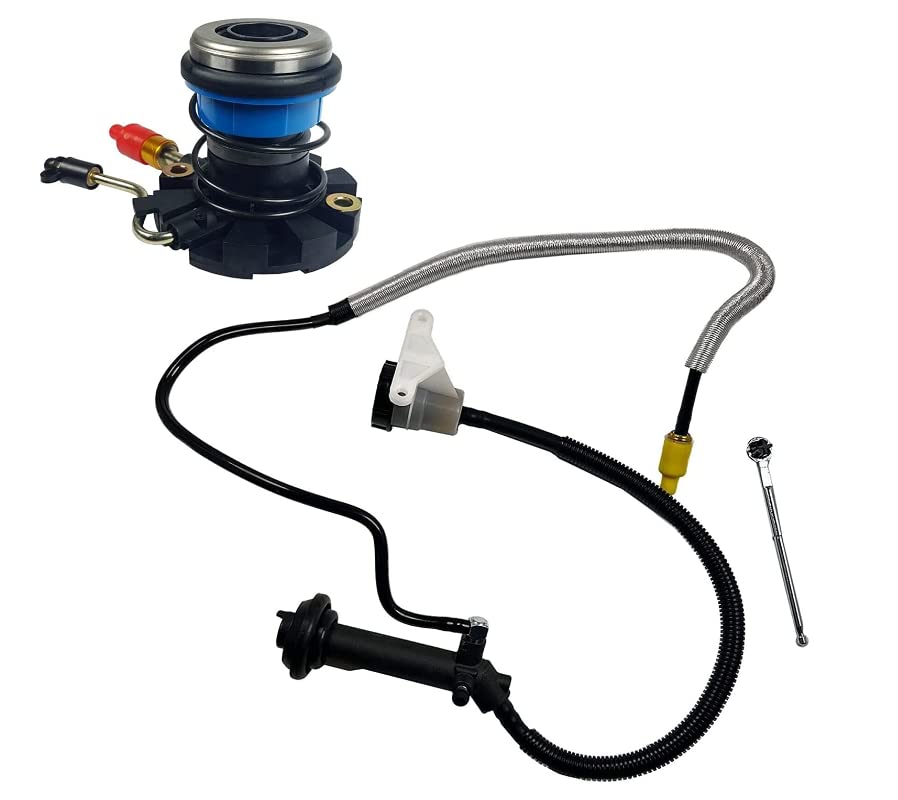 Clutch Master Cylinder and Slave Cylinder compatible with 1997-2008 F-150 F-250 4.2L V6 4.6L V8 Heritage FX2 STX XL XLT XTR STX Flotillera Lariat GAS OHV Naturally Aspirated (NAMPF0719-I)