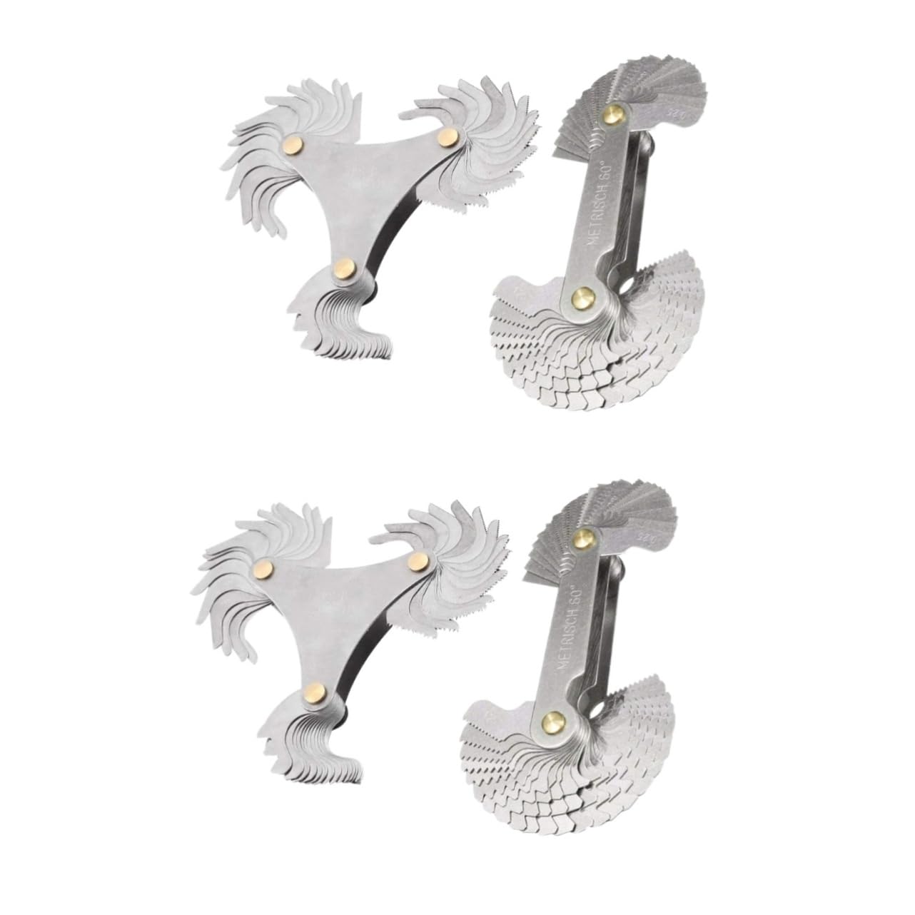 PRETYZOOM 4 Juegos Medidores de de de Inoxidable Herramienta de Medición de para Tornillos Métrico y Imperial y Preciso para y Proyectos de Bricolaje