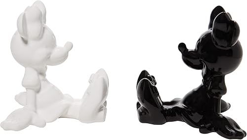 Enesco Disney Ceramics Minnie Mouse - Juego de salero y pimentero esculpido sentado, 3.54 pulgadas, blanco y negro