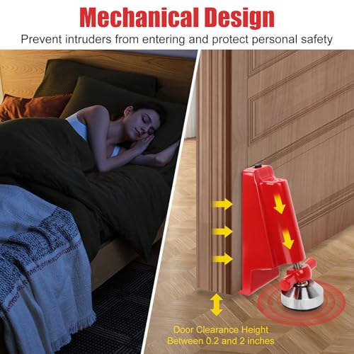 Door Stoppers Security, Portable Door Lock for Travel Anti Theft Door Blocker, for Home Security and Personal Protection (Built-in Alarm Device) - Thumbnail 4