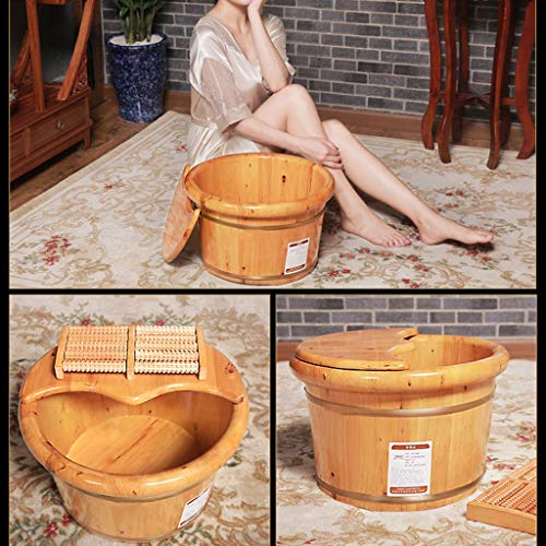 Tina de madera para spa de pies, bacinilla de cedro miniatura 5