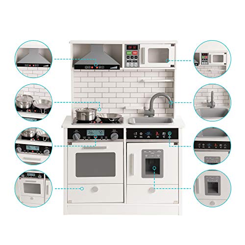 wuuhoo® Premium Spielküche Gordon mit Licht und Sound aus Holz - große Holzküche inkl. Herd, Backofen und Spüle… – Bild 7