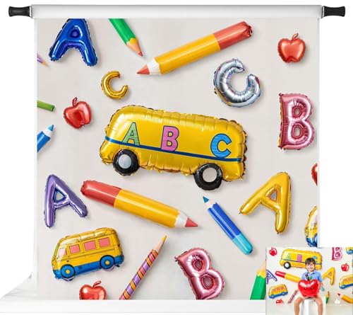 Fondo Fotográfico Letras Globos Escolar 2.5x2.5m miniatura 1