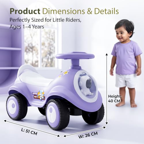 Image of Kidsmate Astro Rider Push Ride On Car for Kids 1 to 3 Years (Purple)