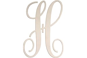 Cursive Wooden Letter H: Your Monogram Masterpiece for DIY Delights