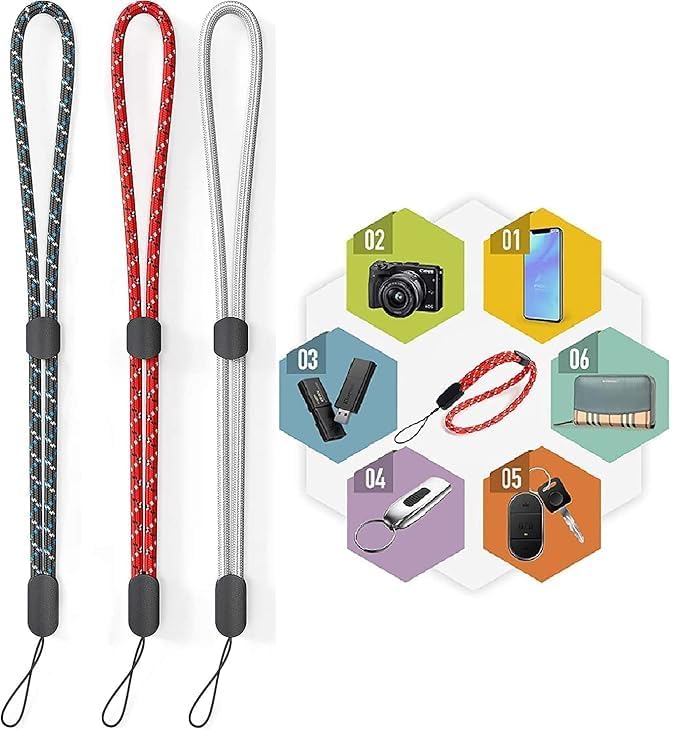 Hand Wrist Strap Lanyard Short Key Chain Strap Ring Lanyard Rope for Men Women Nylon Hand Wrist dori for Camera Key Chain Phone-image-3