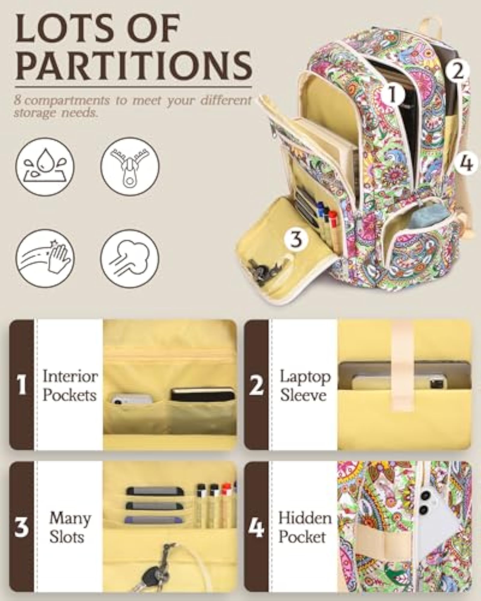 Large Travel Backpack with Laptop Compartment