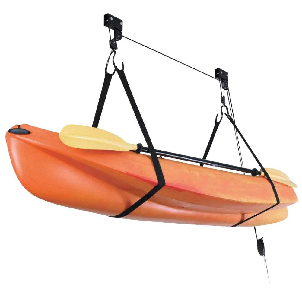 ASMSW Support de plafond pour kayak - Système de poulie pour kayak - Capacité de 45,4 kg - Avec sangles