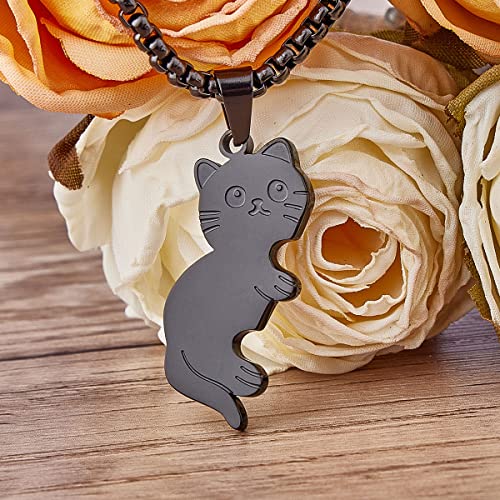 Cat Couples Necklace Cute Cat Hugging Puzzle Matching Necklaces Gift for Men Women3