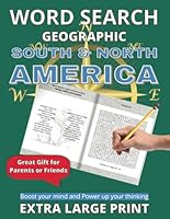Educational Word Search Puzzle Book: Geographic - “South and North America”. With Solutions. Large Print US Letter 8.5" x 11" Format with True (18pt) fonts. For Adults, Seniors, Teens and children. B0F5NM7S78 Book Cover