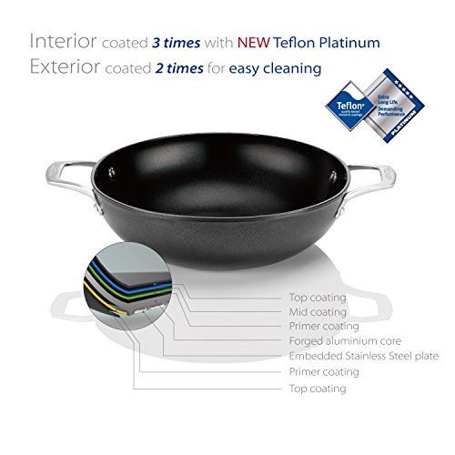 Image of TECHEF - Onyx Collection, 12-Inch Wok /Stir Fry Pan with Glass Lid, coated with New Teflon Platinum Non-Stick Coating (PFOA Free)
