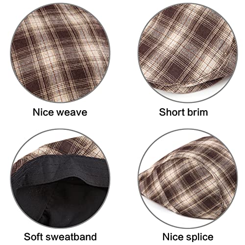 Image of LADYBRO 2-Pack Unisex Flat Cap Newsboy Hats for Men Women Casual Adjustable