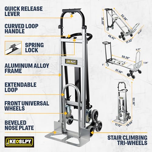 Carretilla convertible industrial aluminio 3 en 1 1000 lbs miniatura 5