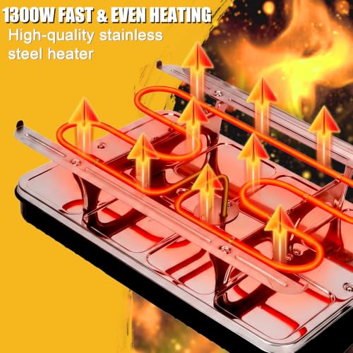 GFTIME Raclette 8 Personen, Raclette Grill Antihaft mit 8 Pfännchen-1300W – Bild 3