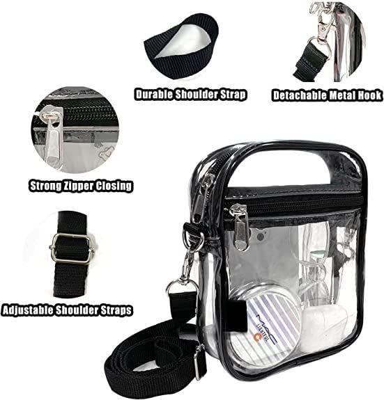 Clear Crossbody Purse Bag, Men and Women Clear Bag Stadium Approved with Front Pocket for Concerts Sports Festival3