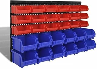 30Pcs Workshop Storage 30Pcs Wall Mount Storage Organiser Pegboard With Bins Garage Pegboard For Walls Shed & Garage Storage Solution Wall mount Tools Screws Nuts Organiser