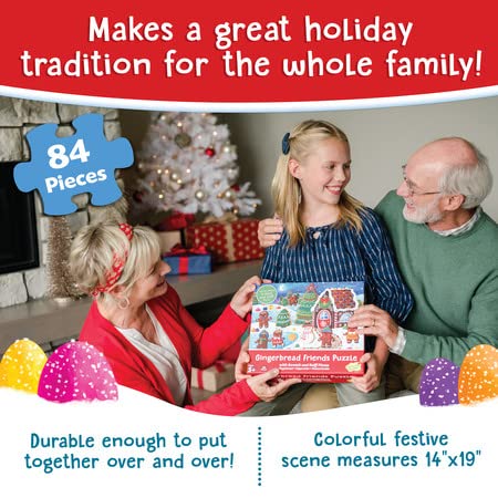 Peaceable Kingdom Gingerbread Friends Scratch and Sniff Puzzle for Kids Ages 5 & Up - 84 Pieces with 7 Special Scented Pieces - 14" x 19" - Image 3