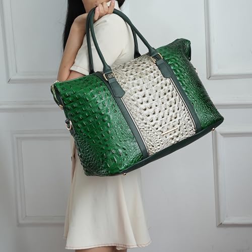 MKF CollectionTravel Duffle Bag for Women, Crocodile-Embossed Vegan Leather Large Overnight Fashion Weekender Carry on Bags3
