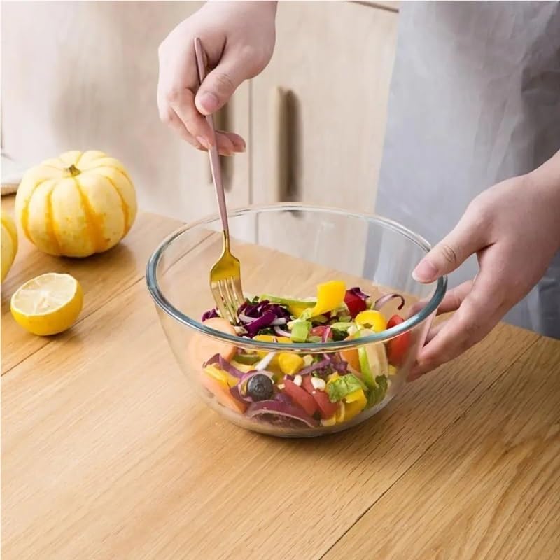 Rührschüssel-Set aus Glas, Salat-Servierschüssel, ofenfest, transparent, Trifle-Punschschale for Backen, Mischen, Servieren von Desserts, langlebig, kratzfest, unverzichtbar for die Küche(2100ML)